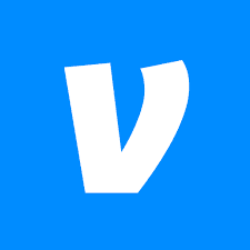 Venmo logo featuring a white 'V' on a blue background.